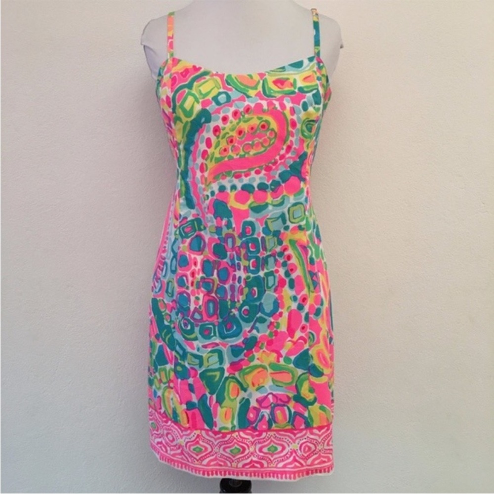 Lilly Pulitzer Shelli Stretch Shift Come Out Of Your Shell Tie-Back Dress - Picture 8 of 8